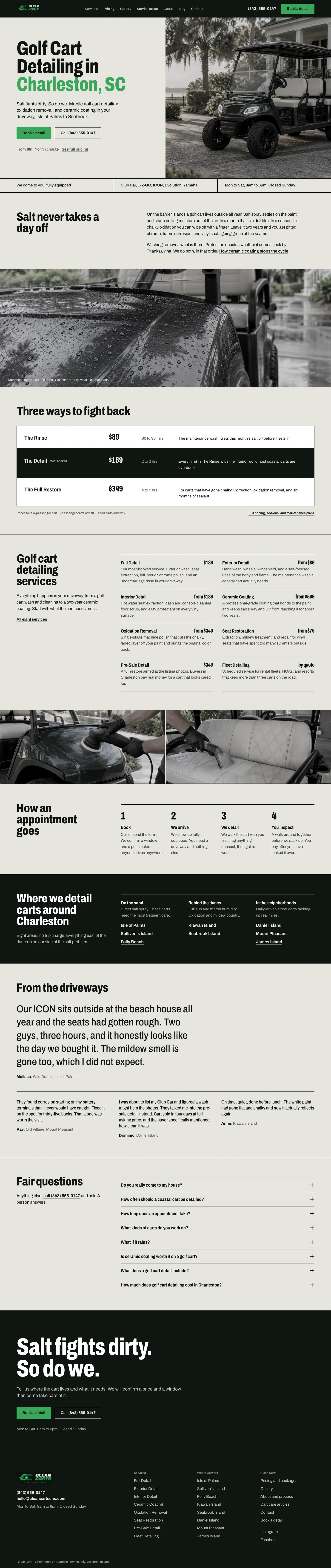 Clean Carts website homepage