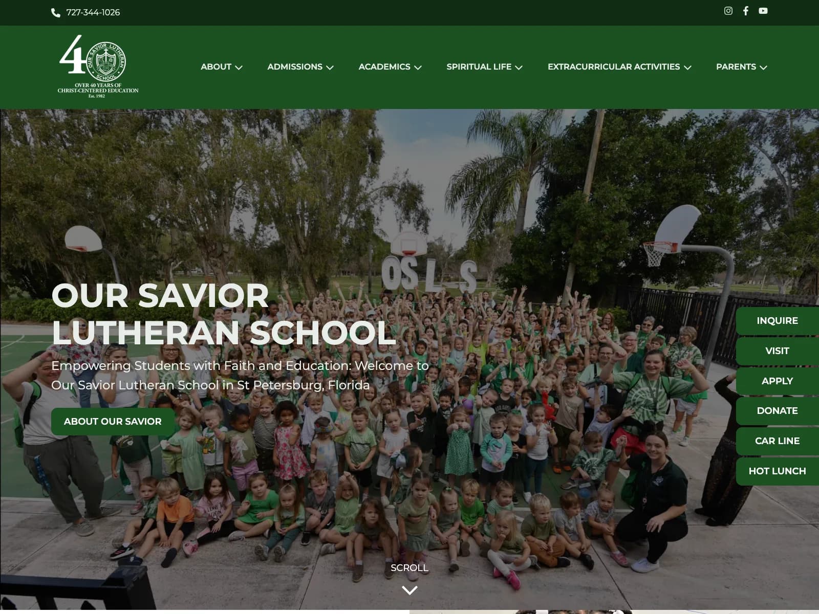 Our Savior Lutheran School website homepage